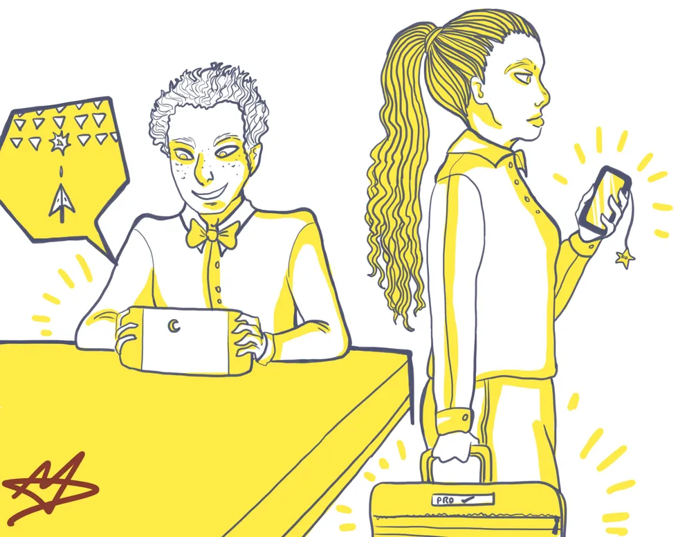 Illustration : une visiteuse photographie discrètement avec son smartphone des documents laissés sur un bureau. Une photo suffit à une IA d’analyse visuelle pour tout extraire.